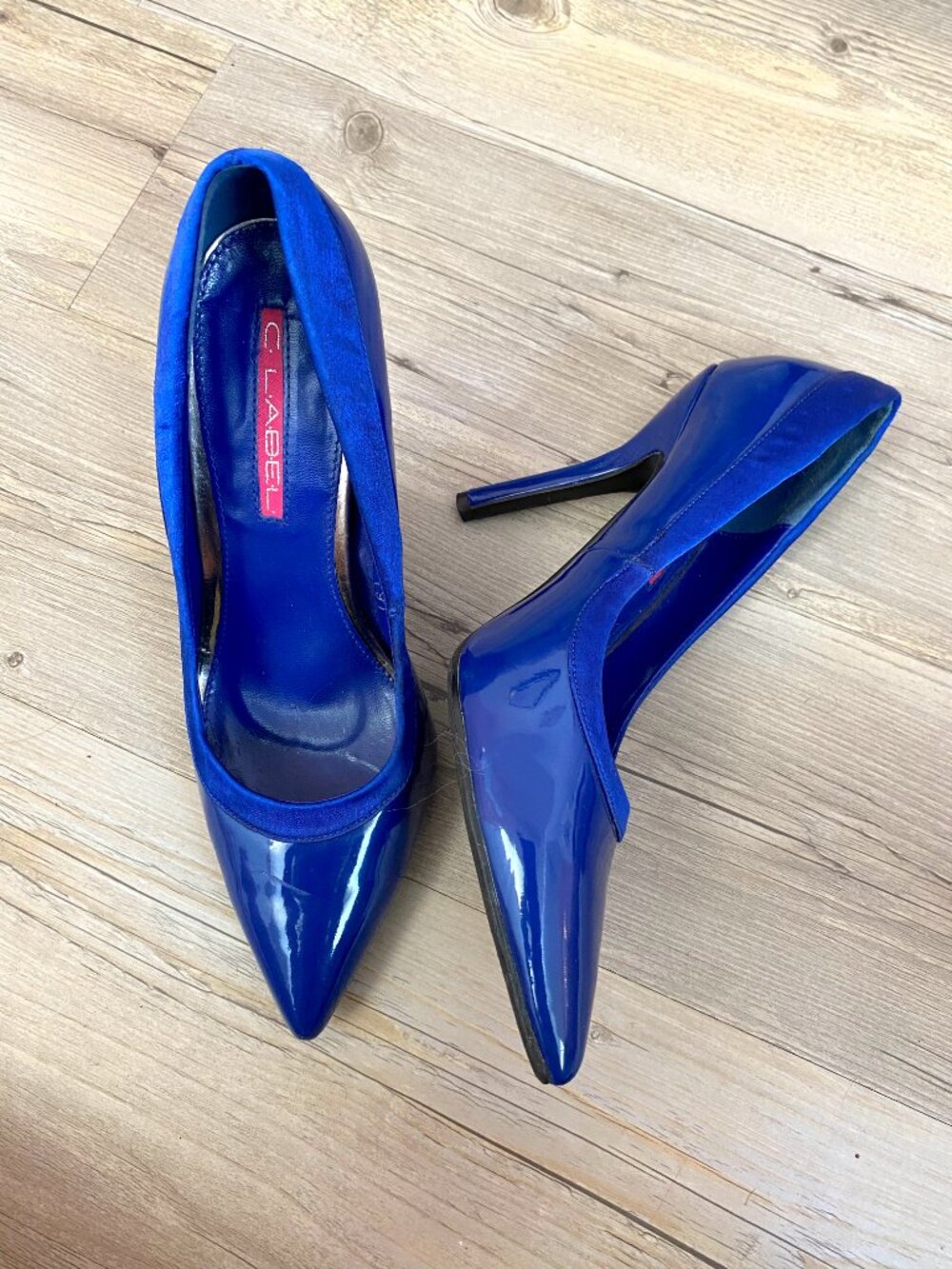 C Label Deep Blue Stiletto Heels Size 9 - Used